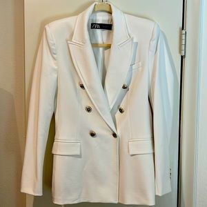 Zara Ivory Blazer with Gold Buttons